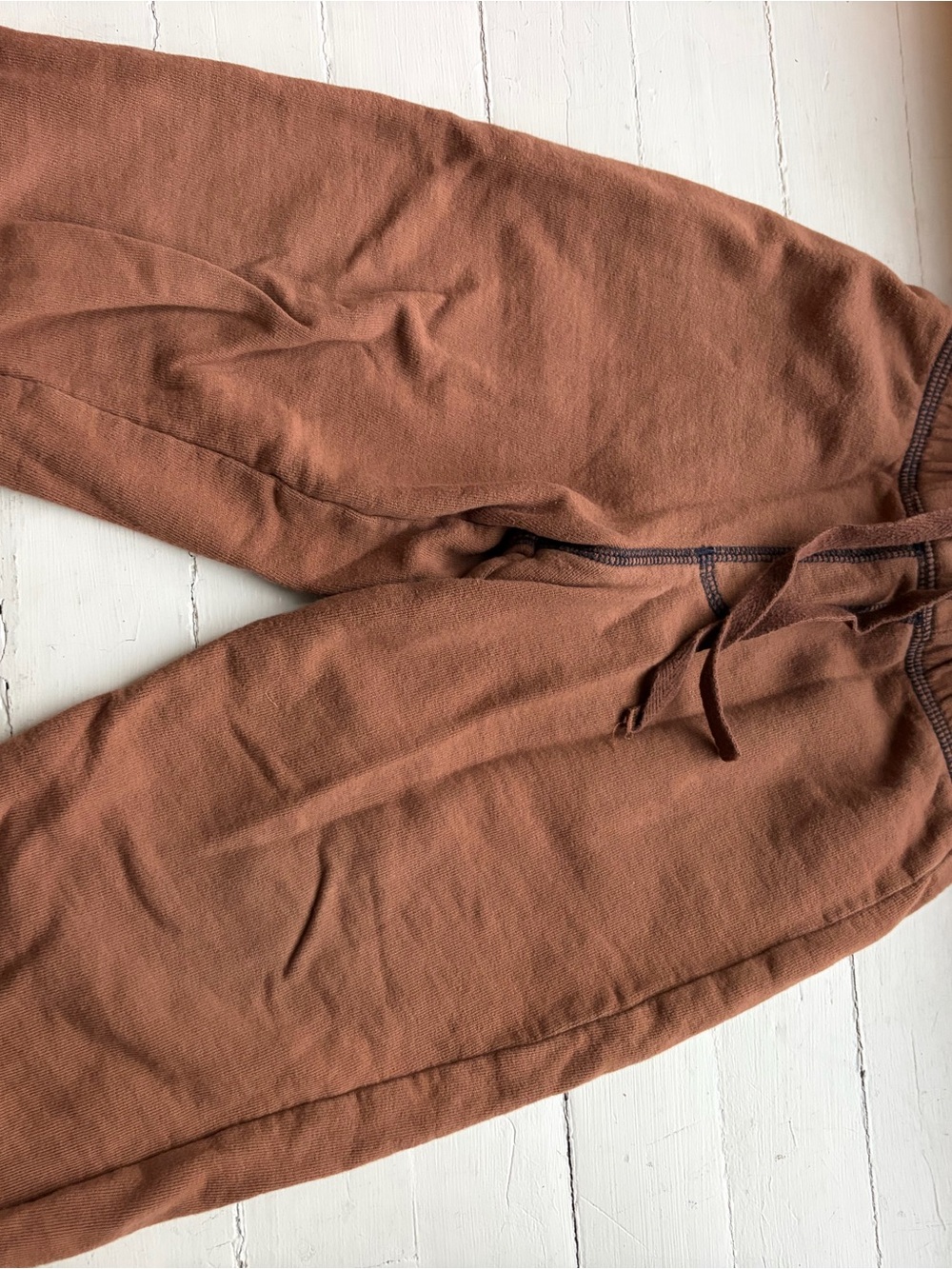 Zutano Kids Casual Drawstring Pants in Rust Brown